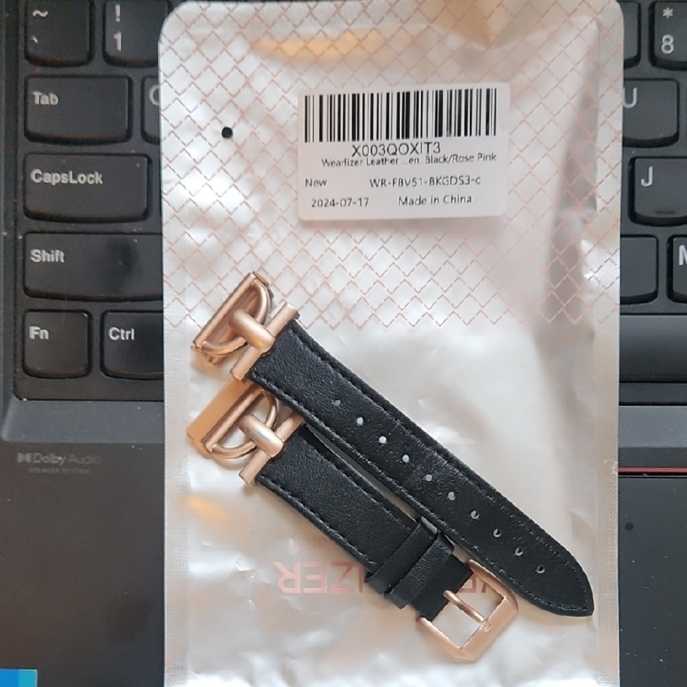 Wearlizer Black and Rose Pink Leather Watch Strap